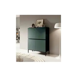 Selsey Highboard 100 x 122 cm Dunkelgrün / Schwarz