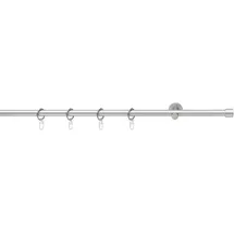 Good Life Gardinenstange GOOD LIFE "CAP" Gr. 3, grau (chromfarben), L:120cm Ø:16mm, Kunststoff, Metall, Gardinenstangen, mit Ringen