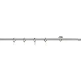 Good Life Gardinenstange GOOD LIFE "CAP" Gr. 3, grau (chromfarben), L:120cm Ø:16mm, Kunststoff, Metall, Gardinenstangen, mit Ringen