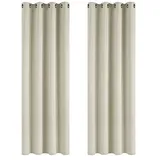 Deconovo Single Blackout Curtains Thermo-Verdunkelungsvorhänge für Schlafzimmer, Polyester, 140 x 260, 2