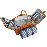 Tectake Picknickkorb Usedom braun 46,00 cm x 43,50 cm x 30 cm