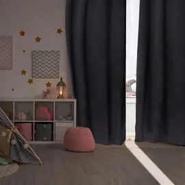 Relaxdays Vorhänge, 2er Set, grau