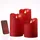 MARELIDA LED Kerzenset Rustik-Optik 3 St. rot