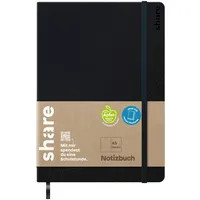 Share Notizbuch blanko Schwarz