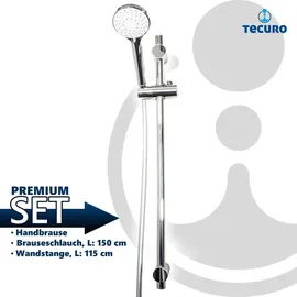 tecuro ew-100 Brauseset mit 5 Funktionen Chrom 160 cm