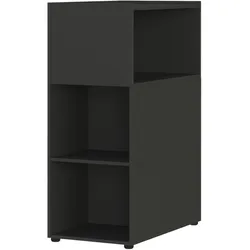 bümö Space Anstellcontainer & Raumteiler in Graphit, Regal Container mit 5 Fächer - Schreibtisch Schrank für Ordner & Akten am Bürotisch -