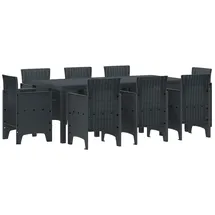 vidaXL Garten Essgruppe 9-tlg. Anthrazit