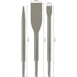 Bosch Meißel-Set 3-teilig 250/250/260 x 20/40 mm