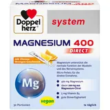 Doppelherz system MAGNESIUM 400 DIRECT– Magnesium als Beitrag für die normale Funktion der Muskeln und des Nervensystems – 30 Portionsbeutel