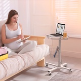Onkron DE Laptop Ständer, Tisch mit Rollen mobil bis zu 30kg, ONKRON LMG30 Weiß