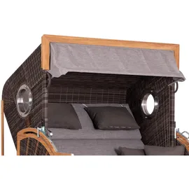 deVries Strandkorb Holz, Teakholz, Uni, 150x165x92 cm, Gartenmöbel, Strandkörbe