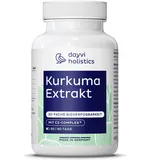 Dayvi Holistics® Kurkuma Extrakt Kapseln Hochdosiert [VEGAN] - Curcuma Kapseln Piperin - Pflanzliches Ergänzungsmittel Kurkuma Curcuma Kapseln - Curcumin Extrakt Turmeric Capsules (90 Kapseln)