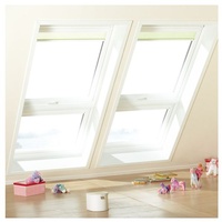 VELUX Dachfenster Lichtlösung QUARTETT Kunststoff ENERGIE PLUS weiß Fenster, 94x118 cm (PK06), 16 cm Blendrahmen-Abstand