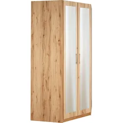 Eckkleiderschrank PRIESS "Husum", beige (astkernbuchefarben), mit Spiegel, Schränke