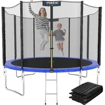 Kinetic Sports Salto Plus 244 cm  inkl. Sicherheitsnetz, Regenplane und Leiter Blau