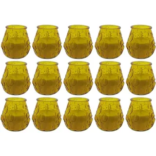 15er Set Citronella Kerze Glas Outdoor Duftkerze Garten Anti Mücken
