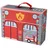 Playtive Spielkoffer Feuerwehrstation 13-teilig tragbar große Spielfläche spi...