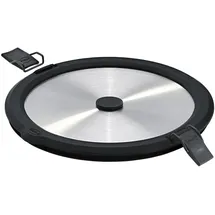 Rösle FLEXX 2GO 0,8 L rund mit Clips für Lunchbox, Silikonrand, aromadicht, Silikonventil, silberfarben/schwarz