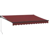 vidaXL Markise Manuell Weinrot 350x250 cm