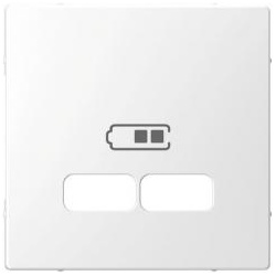 Merten  Zentralplatte für USB Ladestation-Einsatz, System Design, Lotosweiß
