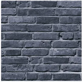 Profhome Stein Kacheln Tapete 0,53 m x 10 m 5,33 m2 Schwarz/Grau 381331
