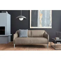 W.SCHILLIG 2,5-Sitzer sally Designsofa, Loungesofa, bequem, schmale Armlehnen, Breite 174cm, mit Metall-Winkelfüßen in Silber matt, Breite 174 cm braun