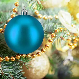 Relaxdays Weihnachtskugeln 100er Set Weihnachtsdeko, Mattes Design, Christbaumkugel, Tannenbaumschmuck ∅ 6 cm, Petrol
