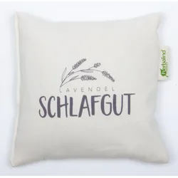 Kräuterkissen HERBALIND "5033 Lavendelkissen SCHLAFGUT", grau (natur, anthrazit), B:20cm L:20cm, Baumwolle, Funktionskissen