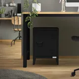 ML DESIGN modern living ML-Design Aktenschrank, 40x30x57,5 cm, Schwarz, Stahl, Freistehender Büroschrank mit 4 Beinen, Kleiner Lagerschrank, Einzeltür Stahlschrank, Metallschrank Aufbewahrungsschrank Nachttisch Beistelltisch