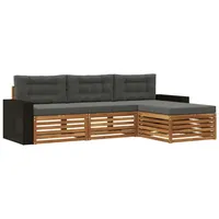 vidaXL Outdoor-Sofagarnitur 4-tlg. Braun