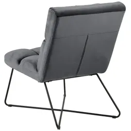 VCM Cocktailsessel Alba Samt 62 x 90 x 86 cm Grau