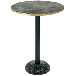 Restootab Stehtisch Bistrot-Stil Ø70cm - Modell Metal Stein mit messingfarbenen Kanten