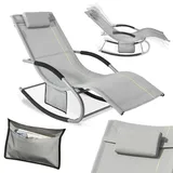 SoBuy Sonnenliege 150 x 63 x 86 cm Grau