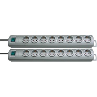 Brennenstuhl Primera-Line, Steckdosenleiste 8-fach (Steckerleiste mit Schalter und 2m Kabel) (2, silbern)