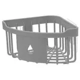 Dreieckiges Eckregal für Bad und Küche mit Abtropffläche – Grau