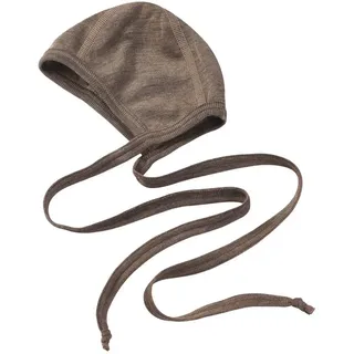 Engel Natur, Merino/Seide Babyhäubchen GOTS 62/68 walnuss