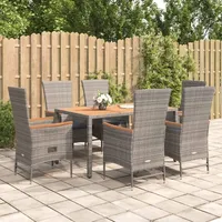 vidaXL Garten-Essgruppe 7-tlg. Grau