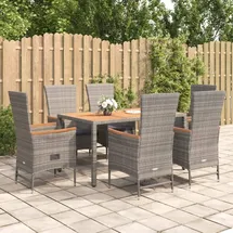 vidaXL Garten-Essgruppe 7-tlg. Grau