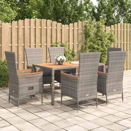 vidaXL Garten-Essgruppe 7-tlg. Grau