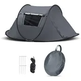 CLIPOP Camping Zelt, Pop Up Zelt 1-3 Personen, Strandzelte Wasserdicht Sonnenschutz, Familie Zelt, Tragbares Leichtes Kuppelzelt für Outdoor Camping, Wandern (grau, 245 * 145 * 100 cm)