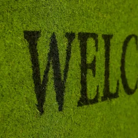 Relaxdays Kokosmatte Welcome grün 25,0 x 75,0 cm