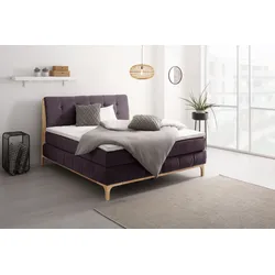 Boxspringbett OTTO PRODUCTS "Jelle", lila, B:181cm L:216cm, Komplettbetten, Boxspringbett, zertifizierte, recycelte Bezugsstoffe, verschiedene Ausführungen