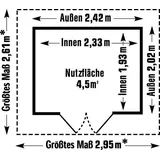 Grosfillex Déco Gartenhaus 2,95 x 2,61 x 2,36 m dunkelgrau