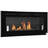 Homcom Bioethanol-Wandkamin zum Einbau, Brenner 2,8 l, ca. 3,5 Std. Brenndauer, Maße 102L x 16B x 43H cm, Fläche 25–30 m2, Metall Aosom