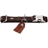Hunter CODY ALU-STRONG Halsung, Hundehalsband mit Aluminium Steckverschluss, Leder, rustikal, weich, XL, dunkelbraun