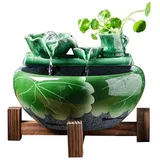 TRENT-693 zimmerbrunnen Feng Shui Ornament Keramik Desktop Fisch Tank Tischbrunnen Wasserspiel Büro Dekor(Klein)
