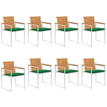vidaXL Gartenstuhl 8 St. mit Kissen 8 x 8 x 8 cm grün