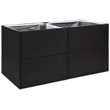 vidaXL Pflanzkübel Schwarz 157x80x80 cm Poly Rattan