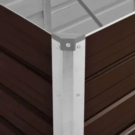 vidaXL Garten-Hochbeet verzinkter Stahl rechteckig 240 x 80 x 45 cm Braun 