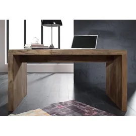 MASSIVMOEBEL24.DE Schreibtisch Sheesham 148x75x78 grau geölt NATURE GREY #710